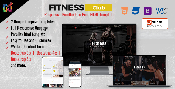 FIT - Responsive Parallax One Page HTML Template listing image