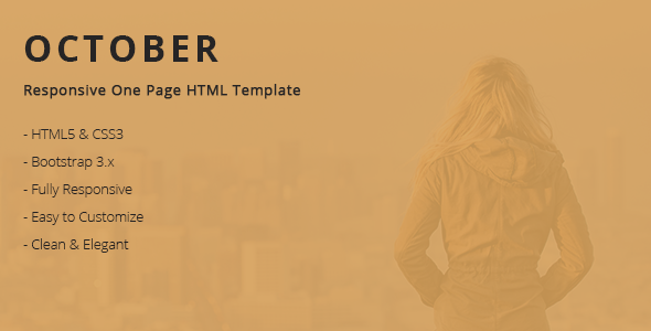 October - Responsive One Page HTML Template product preview