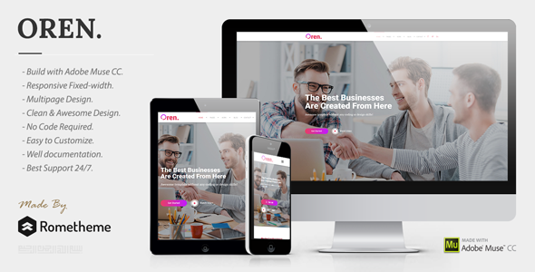 OREN - Responsive Multipurpose Adobe Muse Template