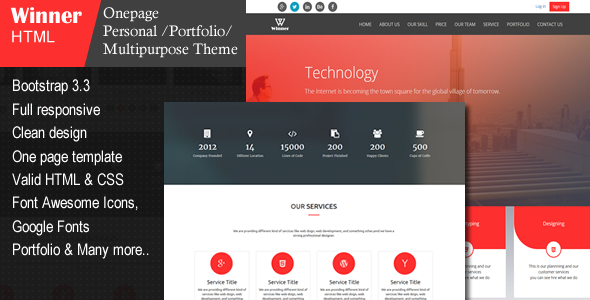 Winner - Creative Multi-Purpose HTML Template