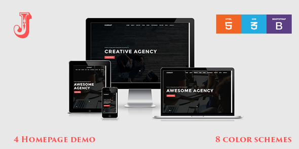 Product preview supplied for JANNAT - Onepage Creative Agency Template