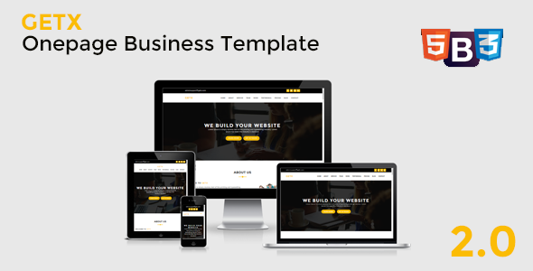 GetX - Onepage Business Template product preview