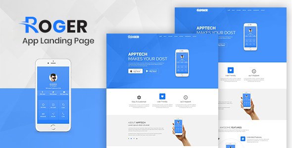 Multipurpose Landing Page Template - Roger listing image