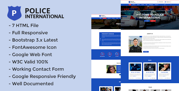 Police - Multi Page Security Agency HTML5 Template. listing image