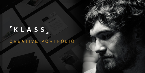 Product preview supplied for KLASS | Dark Minimal Portfolio Template