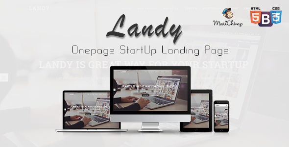 Preview image for Landy - Onepage Startup Landing Page
