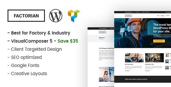 Factorian - Minimal Industry WordPress Theme