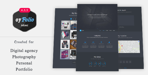 Preview image for oyFolio - Responsive HTML Portfolio Template