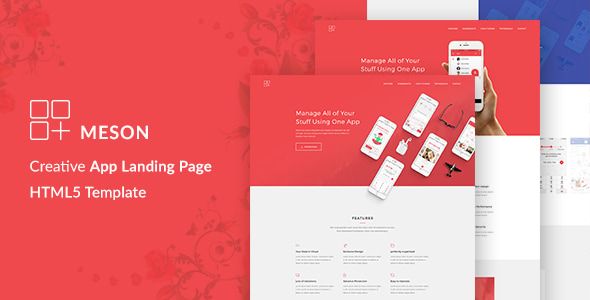Meson - App Landing HTML Template product preview