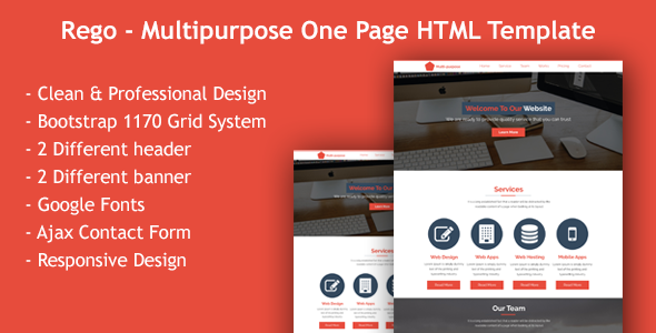 Rego- Multi Purpose Single Page HTML Template