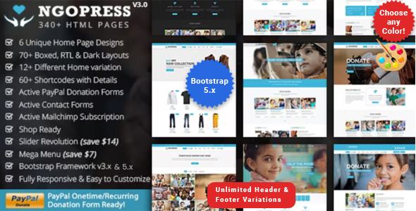 Ngopress - Nonprofit Charity HTML Template listing image
