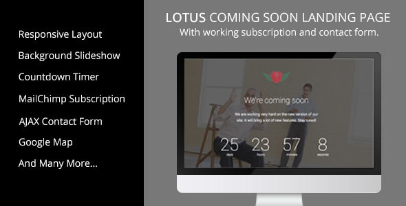 Lotus - Coming Soon Landing Page listing image