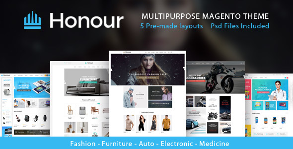 Honour - Multipurpose Responsive Magento2 Theme | Fashion Furniture Auto & Electronics & Medicine product preview