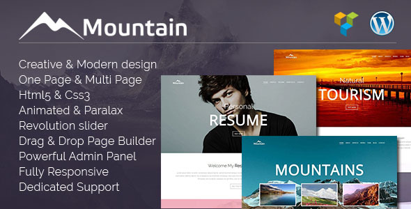 Mountain | Creative One Page WordPress Theme listing image