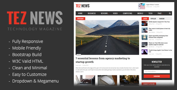 Preview image for TezNews Magazine/News HTML5 Template