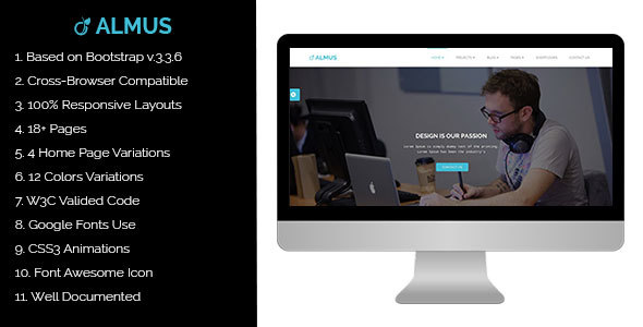 Product preview supplied for Almus - Creative Portfolio Template