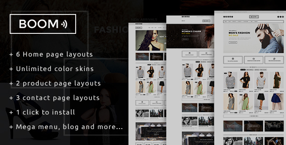 Product preview supplied for Boom - Fashion & Accessories Prestashop Theme