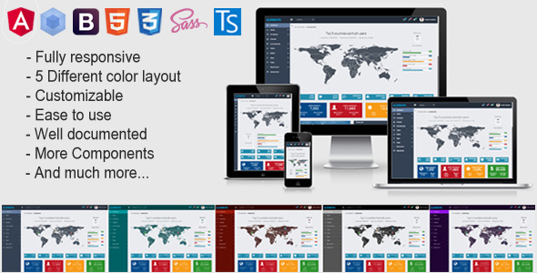 Azimuth - Angular 22 Admin Template with Bootstrap 4 product preview
