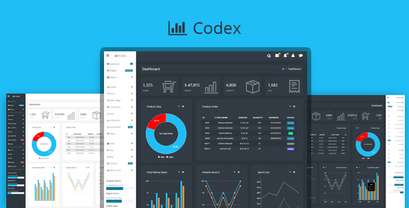 Product preview supplied for Codex - Bootstrap  +  AngularJs + RTL Admin Template
