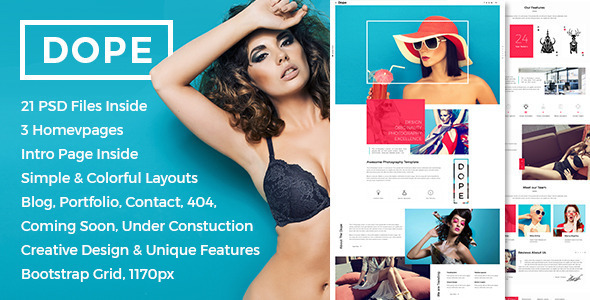Dope - Creative Photography Portfolio HTML5 Template product preview