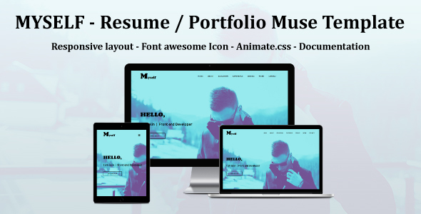 MYSELF - Resume or portfolio Muse Template