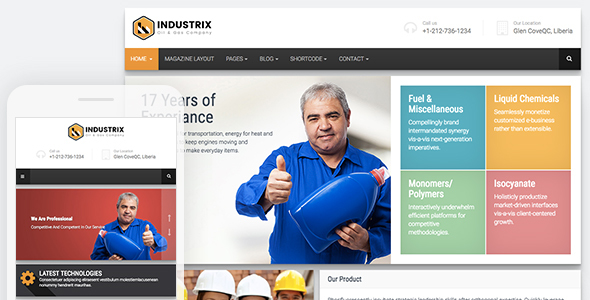 Industrix || Industrial HTML5 Bootstrap Responsive Website Template