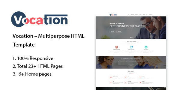 Product preview supplied for Vocation – Multipurpose HTML Template