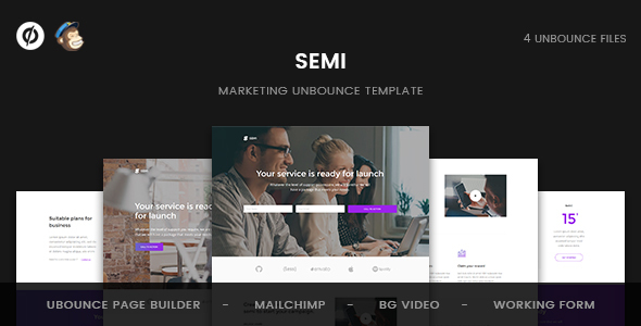 Semi - Service Unbounce Landing Page product preview