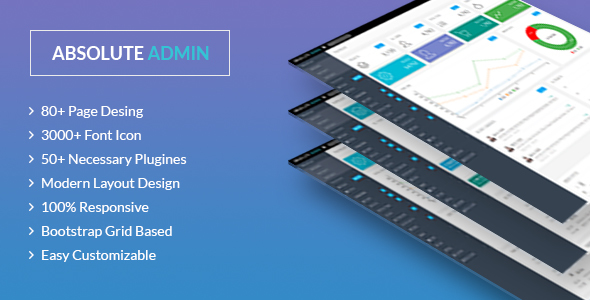 Preview image for Absolute - Bootstrap 4 /Angular Admin/Dashboard Template