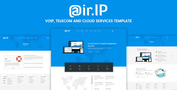 Product preview supplied for Airip - Voip Business HTML Template