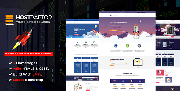 Host Raptor - Hosting Domain HTML Template product preview