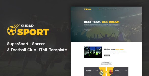 Soccer and Football Club HTML Template - SuparSport product preview