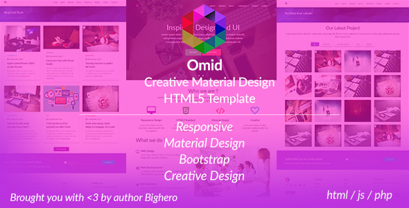 Preview image for Omid - Corporate Material Design Website Template