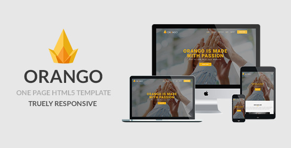 Product preview supplied for ORANGO - One Page Responsive HTML5 Template