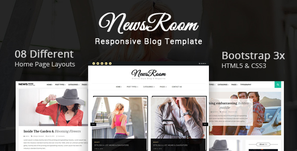 Newsroom - Responsive Blog Template product preview