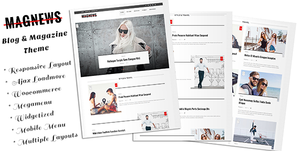 Product preview supplied for Magnews - Clean Blog and Magazine Theme
