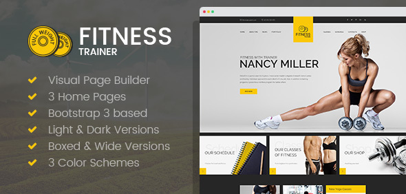 Product preview supplied for Sport Trainer - Yoga and Crossfit HTML template with Builder