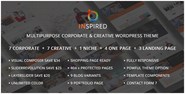 Inspired - Multipurpose Corporate and Creative Bootstrap WordPress Theme