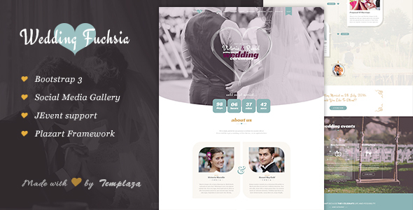 Fuchsia - Joomla Wedding Template