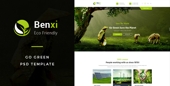 Benxi : Go Green PSD Template product preview