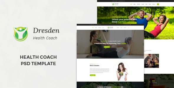 Product preview supplied for Dresden : Health Coach PSD Template