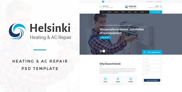 Helsinki : Heating & AC-Repair PSD Template listing image