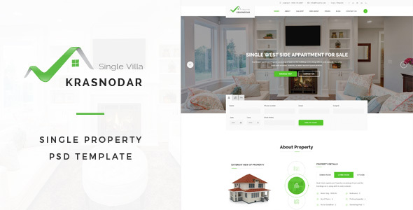 Product preview supplied for Krasnodar : Single Property PSD Template