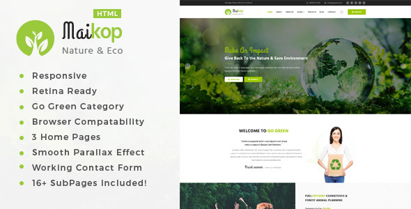 Maikop - Environment / Non-Profit HTML Template product preview