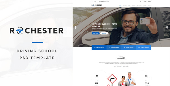 Rochester - Driving School PSD Template