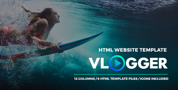 Preview image for Vlogger - HTML Website Template for Youtubers and Video Tutorials