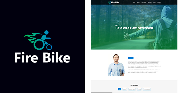 Fire Bike Personal Portfolio PSD Template