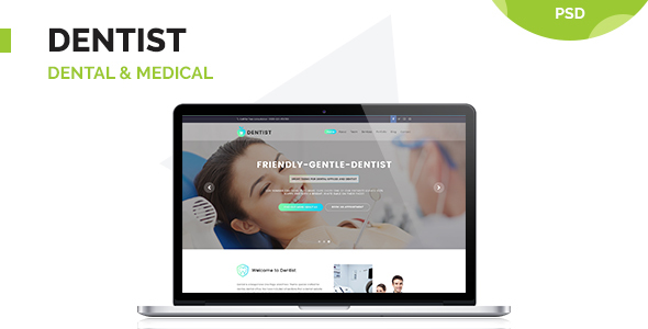 Dentist - Dental & Medical One Page PSD Template
