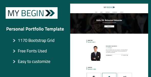 My Begin - Personal Portfolio Template