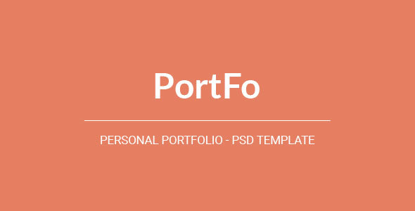 Product preview supplied for PortFo - One Page Personal Portfolio PSD Template